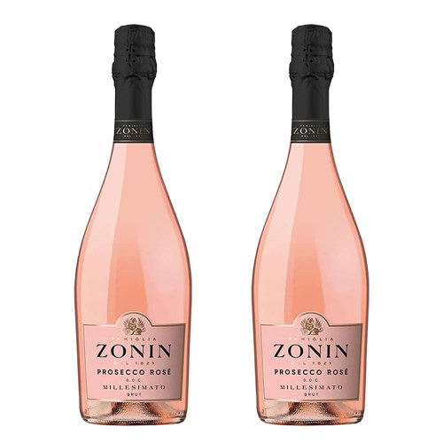 Zonin Prosecco Rose Doc Millesimato 75cl Duo Gift Set